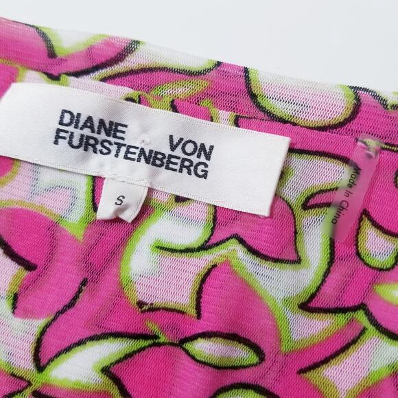 Diane Von Furstenberg Women size Small Marcelle Pleated Mesh Dress - Picture 4 of 12